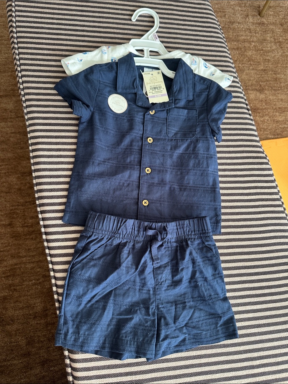 Navy Nautical Short and Onesie Set